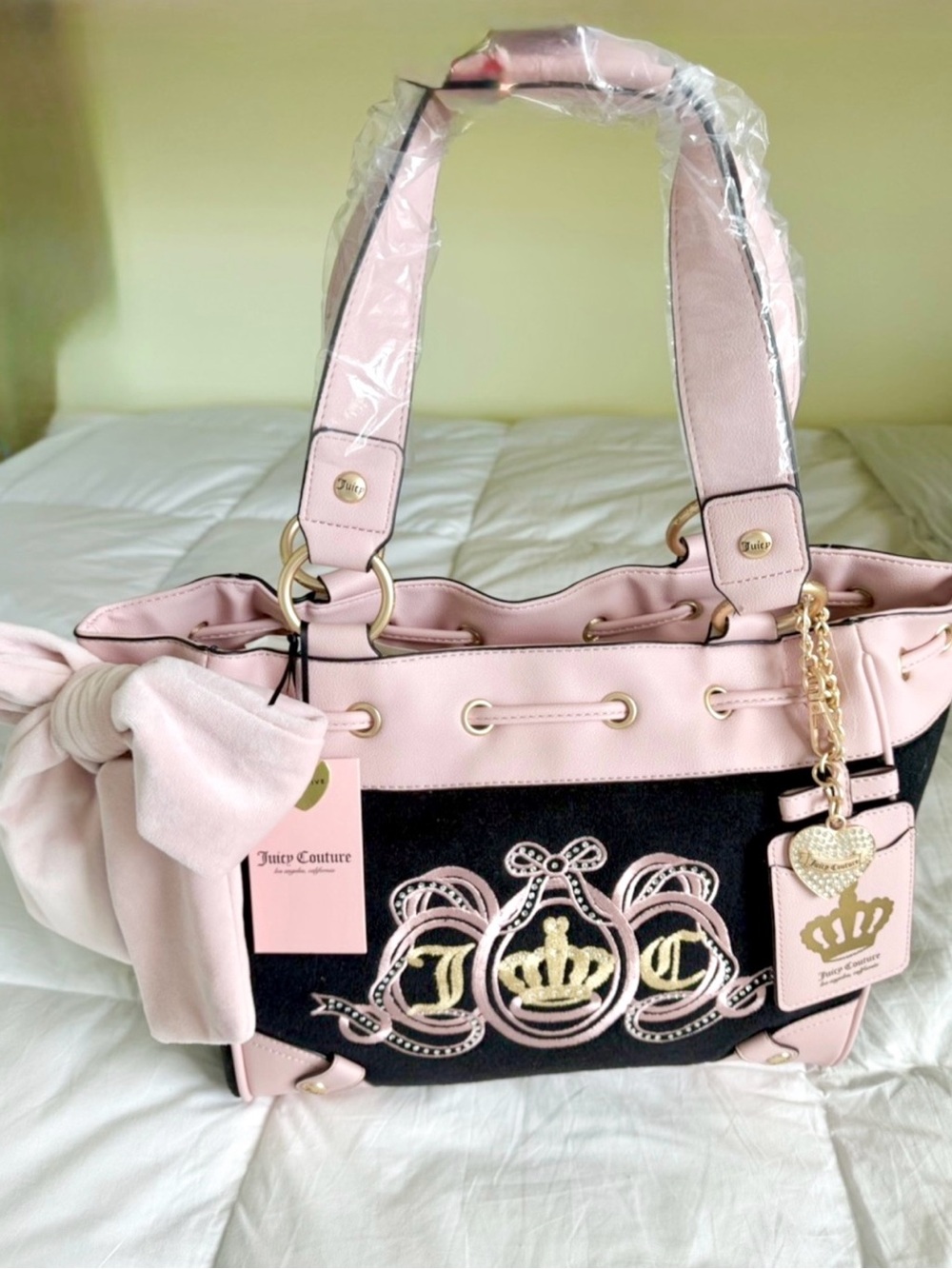 Juicy Couture Lovers Club Tote Daydreamer Bag Revival Liquorice Pink Diamond NWT